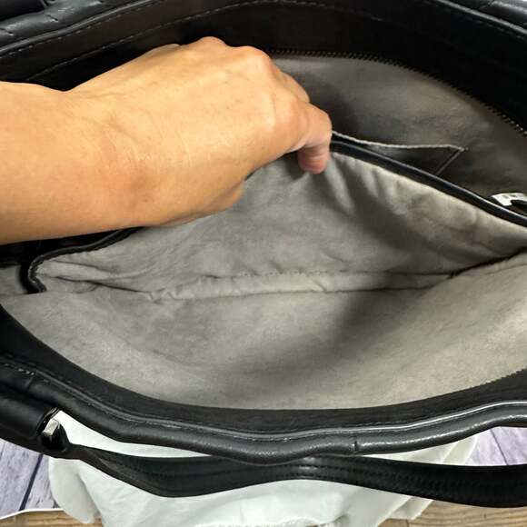 Vince Camuto Black Quilted Leather Tote Bag - Picture 9 of 9